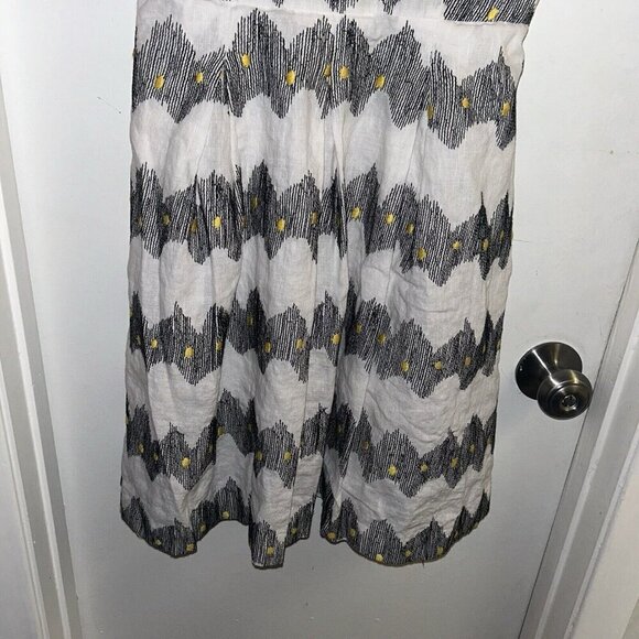 Anthropologie Cory Lynn Calter Frequence White Linen Blend Fit Flare Dress 0 - Picture 4 of 11